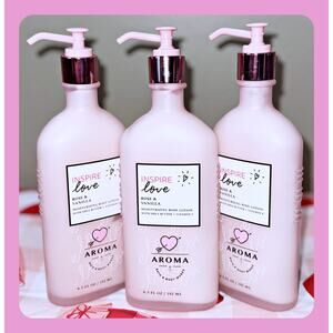 Bath & Body Works Aroma Inspire Love Rose Vanilla Moisturizing Body Lotion x3